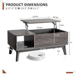 Load image into Gallery viewer, LYNCOHOME Fluted Lift Top Coffee Table with Storage,Modern Center Table for Living Room, Home Office（Grey）