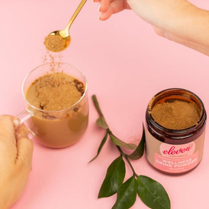 Eleven TLC, Shroomie Master Mind Mushroom Coffee Alternative, 7 Superfoods, Chaga, Reishi + Lion's Mane, Dandy Blend, Energy, Focus, 63 Servings