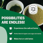 Load image into Gallery viewer, FGO Organic Matcha Latte Powder, 4 Ounce Resealable Bag, Japanese Matcha with Organic Cane Sugar, Lightly Sweetened, Packaging May Vary (Pack of 1)