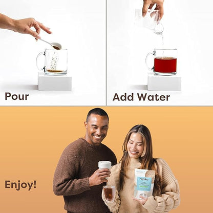 Waka Instant Black Tea Mix Pouch, Decaffeinated - 100% Tea Leaves, No Additives, Unsweetened Tea Powder for 50 Quarts or 200 Cups – Easy Quick Hot and Iced Teas (4.5oz)