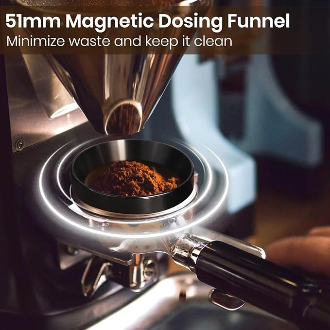 51mm Espresso Accessories Kit, Calibrated Spring Loaded Tamper, WDT Tool Espresso Machine Accessories Kit and Dosing Funnel Set, Coffee Tamper Tool and 51mm Portafilters, Barista Tools