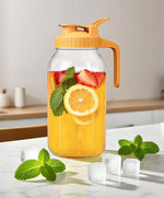 Load image into Gallery viewer, 2 Quart Wide Mouth Glass Pitcher with Lid, 64oz Mason Jar Pitcher, Leak-proof Iced Tea Pitcher,Heavy Duty Container for Fridge Sweet Tea,Juice,Cold Brew Coffee,Breastmilk Storage Drinks-1PACK/Green