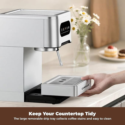 CHULUX Touchscreen Espresso Machine with Steam Wand, Cold Brew Espresso Coffee Maker for Cappucino, Americano
