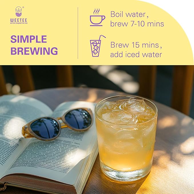 WT WEETEE Chamomile Lavender Tea Bags 100 Count, Nighty & Relax, 100% Pure Chamomile, Lavender Flowers & Lemon Balm Blend, Natural Caffeine-free Herbal Tea Ideal for Bedtime