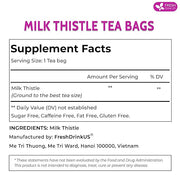 FreshDrinkUS, Premium 135 Milk Thistle Tea Bags, 100% Natural & Pure from Milk Thistle Seeds. Milk Thistle Seed Herbal Tea. Made with Natural Material Tea Bags. No Sugar, No Caffeine, No Gluten, Vegan.