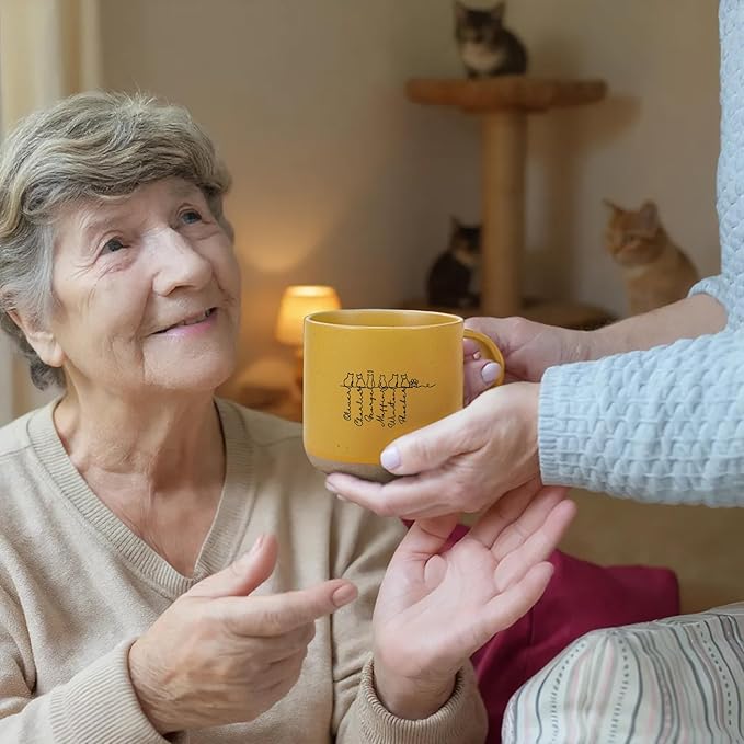 Custom Mug 12 oz Pet Silhouette – Personalized Coffee Mug with Line Art Name – Customized Gifts for Pet Owners (Cat)