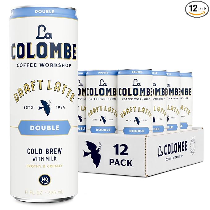 La Colombe Coffee, Double Draft Latte, 11 fl oz Cans (Pack of 12), Coffeehouse Quality Cold Brew, Specialty Grade Coffee Beans, Ready-to-Drink On-the-Go