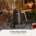 Load image into Gallery viewer, Hazel Quinn Gooseneck Electric Kettle - 0.8L / 27oz, Precise Temperature Control, 4-Hour Keep Warm, 1000W Fast Boil, 304 Stainless Steel Interior, Ideal for Coffee &amp; Tea - Black