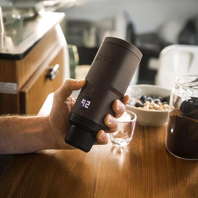 WACACO PIXAPRESSO, Coffee Machine Electric & Portable, With 4 Coffee Types & Fast Heat-Up, 3* 3000mAh Battery Up to 5 Cups, 20 Bar Portable Espresso Maker For Ground Coffee & NS Capsule, Dark Burgundy