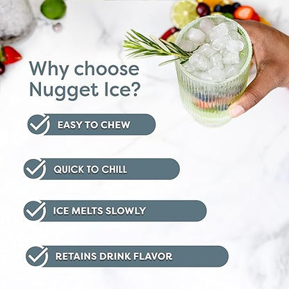 Igloo Countertop Nugget Ice Maker, Produces 30 Pounds Daily First Batch in 8 Minutes, 1.75-Capacity Removable Basket and 1.5-Quart Water Tank, Automatic Cleaning, Black