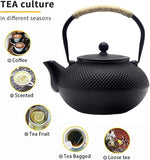 Load image into Gallery viewer, Big Cast Iron Teapot, Japanese Tetsubin Tea Kettle for Stovetop Safe, Cast Iron Teapot with Tea Strainer for Loose Tea and a Fully Enameled Interior (1500ml/50.7oz)