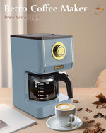 Load image into Gallery viewer, Amaste Coffee Maker, 5 Cup Coffee Pot with Three Brewing Modes, Retro Coffee Maker with Glass Carafe &amp; Reusable Coffee Filter, Drip Coffee Maker Ideal for Home or Office, Keep Warm, Ash Blue