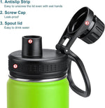 Load image into Gallery viewer, koodee Water Bottle-16 oz Stainless Steel Double Wall Vacuum Insulated Water Bottle for Gorls and Women, Reusable Metal Water Flask with Leakproof Spout Lid (Apple Green)