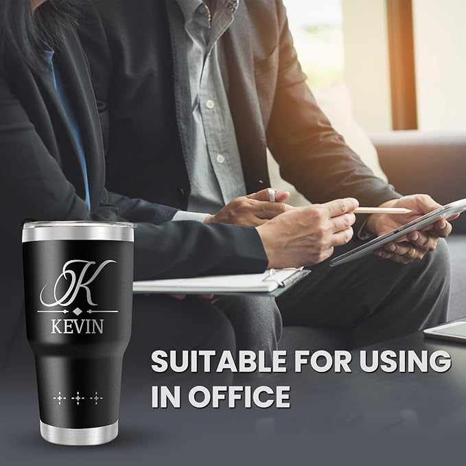 Personalized Tumbler with Pictures Text Name, Custom Double Wall Insulated 20oz Coffee Tumbler, Personalized Gifts for Women Men Friend, Christmas Gifts w/Lid (30oz Engraved)