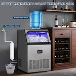 Load image into Gallery viewer, 160LBS/24H High Output - Commercial Ice Maker Machine - 55 Clear Ice Cubes/Round (11-20 Mins), 35LBS Storage, Stainless Steel Undercounter/Freestanding for Home/Bar/Outdoor