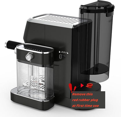 Cappuccino Machine 20 Bar, Professional Espresso Machines for Home and Office with Automatic Milk Frothering System, Barista Compact Latte Maker for Coffee Lovers, Stainless Steel-Black