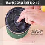 Load image into Gallery viewer, THERMOS Stainless Steel Cup Holder Mug - 40 Ounce, Alpine Green - Insulated Tumbler with Lid and Straw, Plus Leak-Resistant Slide Lock