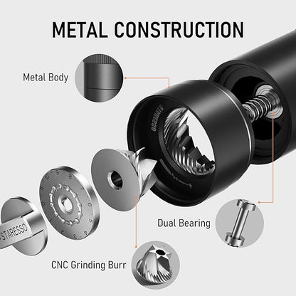 STARESSO D6 PLUS Portable Manual Coffee Grinder with Numerical Adjustable Setting, Stainless Steel Conical Burr for Consistent Grind, Easy to Use for Espresso, French Press, Pour Over, Cold Brew