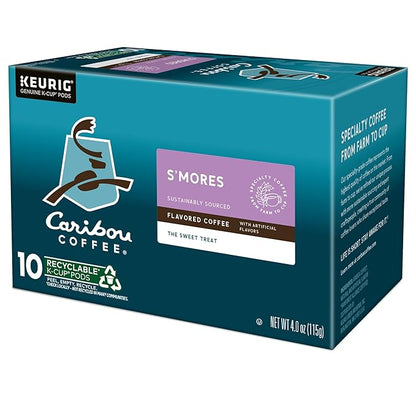 Caribou S’mores Cabin Coffee, Single Serve Keurig K-Cup Pods, Medium Roast Coffee, 60 Count (6 Packs of 10)