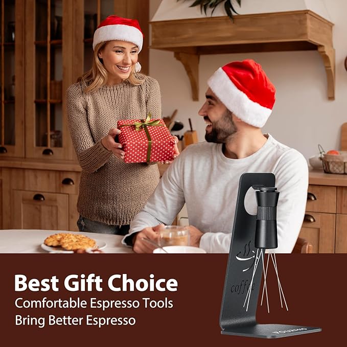 WDT Tool - Coffee Distribution Tool with Magnetic Stand, Adjustable Range Espresso Stirrer, 304 Stainless Steel 6 Needles 0.4mm and 6 Extra Needles 0.25mm