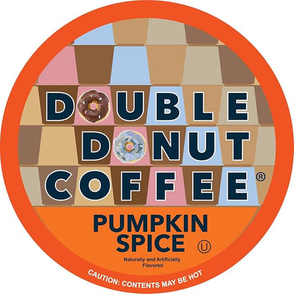 Double Donut Coffee Pumpkin Spice Coffee Pods, Single Serve for Keurig K-Cup Machines, Medium Roast, 48 Count
