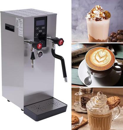 2300W Commercial Milk Frother, 12L/3.17Gallon Full-Automatic Steam Boiling Water Milk Foaming Machine/Espresso Coffee Machine w/LCD Display for Home, Coffee Shops, Bars, Milk Tea Shops