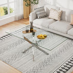 Load image into Gallery viewer, Tempered Glass Coffee Table with Chromed Legs, Rectangle Modern Living Room Table for Home Office Living Room (Sliver, 47.3”x23.6”x18”)
