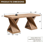 Load image into Gallery viewer, OKD Modern Coffee Table, 48" Twisted Center Table with Wood Thickened Pedestal, Rectangular Rustic Living Room Table, Farmhouse Storage Low Cocktail Tea Table, Light Tree Knot
