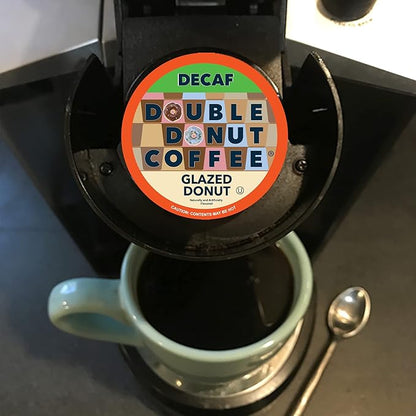 Glazed Donut Coffee Medium Roast Flavored Decaf Coffee Pods for Keurig K-Cup Makers from Double Donut, 96 Capsules