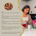 Load image into Gallery viewer, Apple Cranberry Harvest Tea, Organic Loose Leaf Herbal Tea – Real Fruit, Summer Juice, Caffeine-Free, Refreshing Sweet Iced Drink – 4 oz Resealable Bag (Makes 50 Cups)