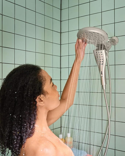 Moen Verso Spot Resist Nickel Round Rain Shower Head and Detachable Handshower Combination with Magnetix Docking System and 60-inch Metal Hose, 220C2SRN
