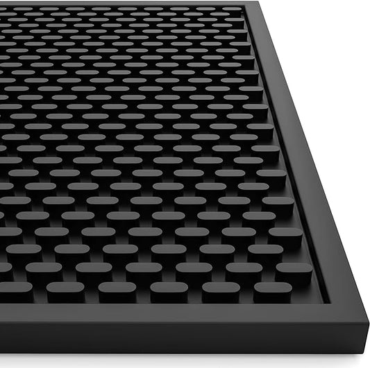 Silicone Drip Mat - 1/2 Inch Thick, Heat-Resistant and Food Safe - Counter Top, Coffee Bar or Restaurant - Drying Mat for Glasses - 18x12 Inches