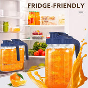 Glass Pitcher with Lid, 64 OZ Mason Jar Pitcher Double Leak Proof, 2 Quart Breast Milk Storage Containers for Fridge, Wide Mouth Glass Jar for Sun Tea, Juice, Cold Brew Coffee