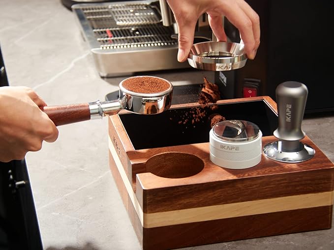IKAPE 49mm Espresso Tamper, Premium Barista Coffee Tamper with Calibrated Spring Loaded, 100% Flat Stainless Steel Base Tamper for Espresso Machine