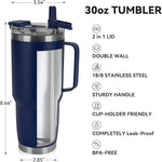 Load image into Gallery viewer, HASLE OUTFITTERS 30oz Tumbler With Handle, Insulated Travel Coffee Mug With Straw Leak-Proof Double Wall Stainless Steel Vacuum Tumblers Metal Cup with Straw for Hot and Cold Drink