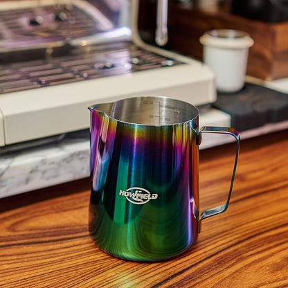 Stainless Steel Milk Frothing Pitcher - Milk Frothing Jug for Cappuccino, Barista Milk Frothing Pitcher Parent (coloured, 20OZ)