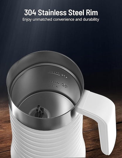 Milk Frother and Steamer, Airyoyo 4-in-1 Milk Frother,Electric Milk Frother Hot& Cold Foam Temperature Control, Auto Shut-Off Frother for Coffee Latte