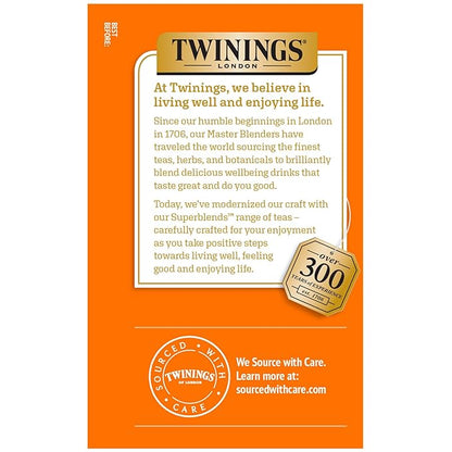 Twinings Superblends Immune Support+ Zinc Blackberry Flavoured Hibiscus, Elderberry Herbal, Naturally Caffeine-Free, 16 Tea Bags (Pack of 6), Enjoy Hot or Iced, 96 Teabags