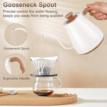 Load image into Gallery viewer, Gooseneck Electric Kettle, Intelligent Temperature Control, Stainless Steel Inner, Quick Heating, for Pour Over Coffee, Brew Tea, Boil Hot Water, 1000W 0.9L Cream White