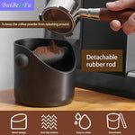 Load image into Gallery viewer, Coffee Knock Box Shock-Absorbent Durable Barista Style Knock Box With Removable Knock Bar and Non-Slip Base Gift (4.6 x 4.3 Inch-Black)