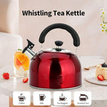 Load image into Gallery viewer, 3.75 Quart/4L Whistling Tea Kettle,Stainless Steel Teakettle Teapot for Stovetop,Vintage Tea Kettles with Touch Ergonomic Handle(Red)