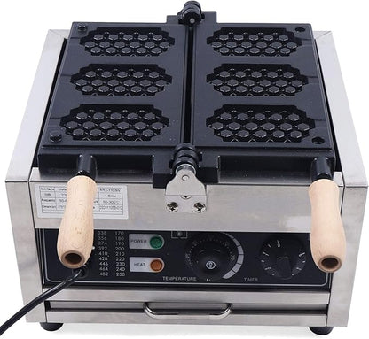 Electric Waffle Maker Machine 1500W 110V Nonstick Electric Honeycomb Waffle Pop Maker, Commercial Stainless Steel Waffle Maker for Restaurant Bakeries Snack Bar Home