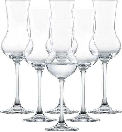 SCHOTT ZWIESEL Bar Special Grappa Glass (Set of 6), Shot Glasses with Stem, Dishwasher-Safe Tritan Crystal Glasses, Made in Germany (4 Ounce)