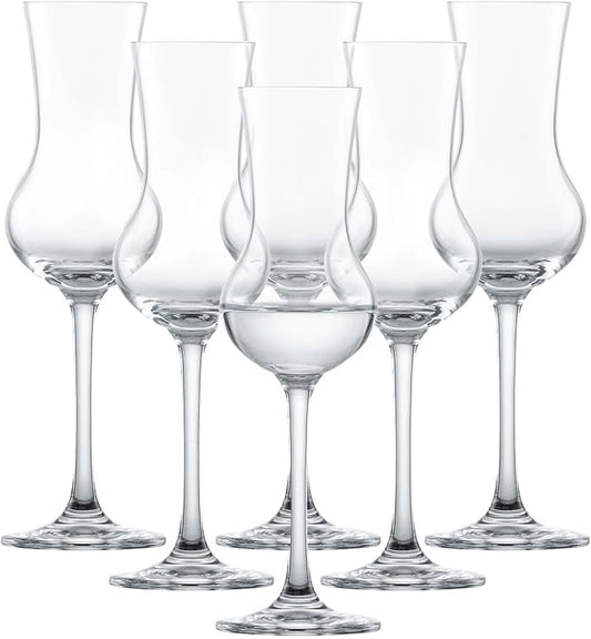 SCHOTT ZWIESEL Bar Special Grappa Glass (Set of 6), Shot Glasses with Stem, Dishwasher-Safe Tritan Crystal Glasses, Made in Germany (4 Ounce)