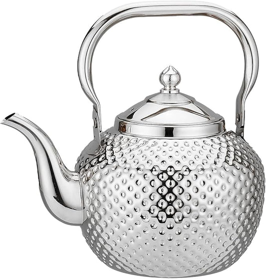 SANQIAHOME 1500ml teapot with Infuser stainless steel Water Boilers lifting handle Tea Maker Water Kettle for Induction/Gas silver