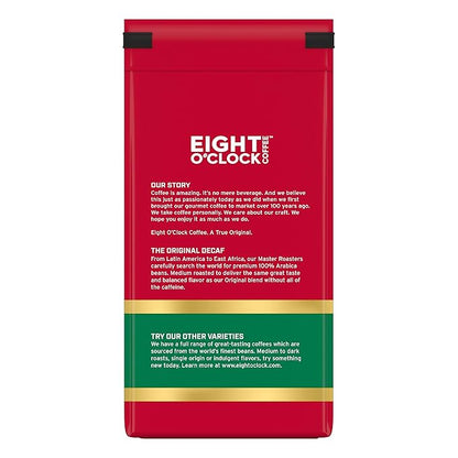 Eight O'Clock Coffee The Original Decaf Ground Coffee, Medium Roast, 12 Ounce (Pack of 6) - Sweet, Fruity, Well Balanced