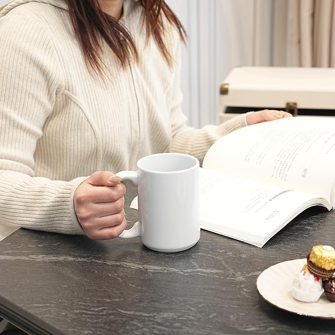 Sublimation Coffee Mug, 15oz Coffee Mug，White, Case of 12