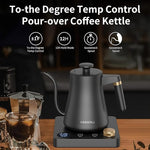 Load image into Gallery viewer, 1200W Gooseneck Kettle with ±1℉ Temperature Control,Pour Over Electric Kettle for Coffee &amp; Tea,Digital Display,4 Temp Preset,12H Keep Warm,100% Stainless Steel,Rapid Heating,1L,Matte Black