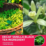 WT WEETEE Decaf Black Tea with Vanilla Flavor, 50 Count Decaffeinated Vanilla Black Teabags, CO2-Decaffeinated Black Tea | Drink All Day | Resealable Kraft Bag