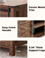 Load image into Gallery viewer, OKD 48" Farmhouse Lift Top Coffee Table with Sliding Barn Door,Rustic Center Table with Hidden Storage Compartment,Lifting Tabletop and Adjustable Shelf for Living Room,Office,Reclaimed Barnwood